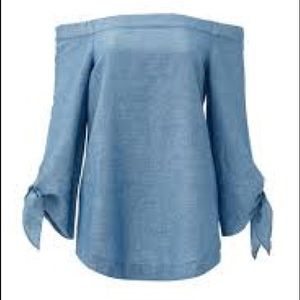 Free People size XS Chambray Tunic off shoulder